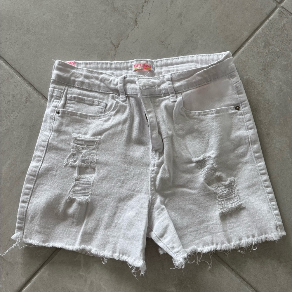 Elite Jeans White Jean Shorts
